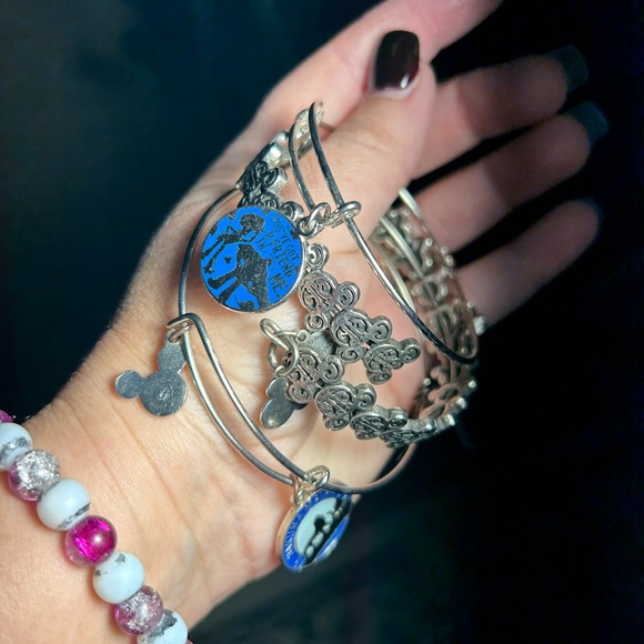 set of three Disney Alex and Ani, Pixar, silver bracelets, Mickey wrap around. - Picture 11 of 14